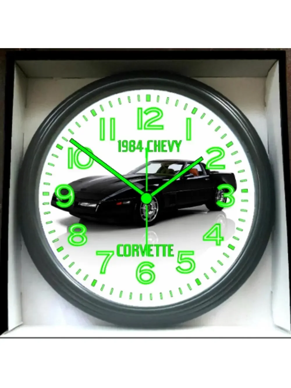 1984 Chevy Corvette Chevrolet Glow In The Dark Wall Clock New!
